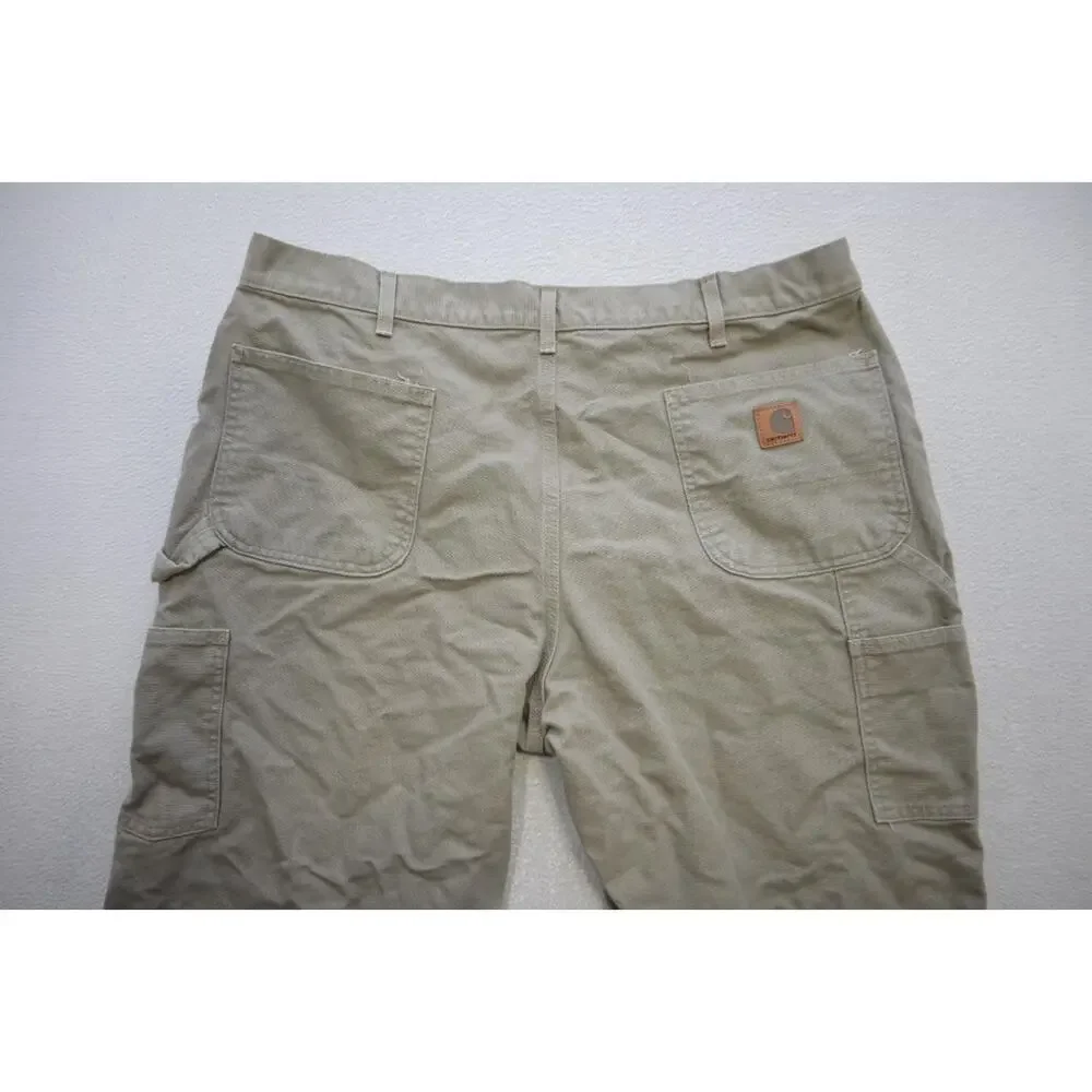 Carhartt Carpenter Denim Gray Jeans Work Wear Rugged Mens Size 38‎ x 30